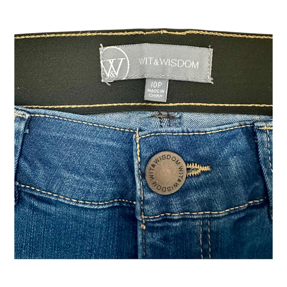 Wit & Wisdom Blue Denim Straight Leg Jeans - Size 10P - Picture 2 of 5